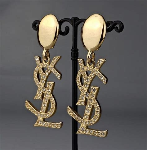 ysl logo earrings|ysl logo earrings for sale.